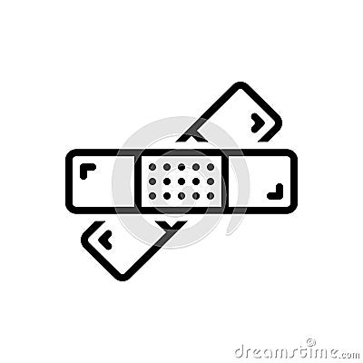 Black line icon for Patch, mend and repair Vector Illustration