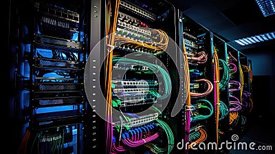 patch network cabling Cartoon Illustration