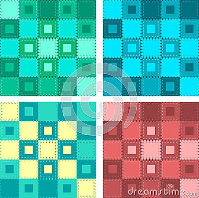 Patch seamless pattern. Vector Cartoon Illustration