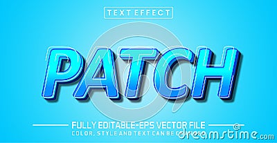 Patch Text Editable Style Effect Vector Illustration
