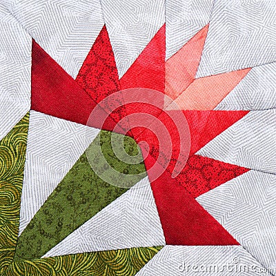 Patchwork block nosegay from pieces of fabrics Stock Photo