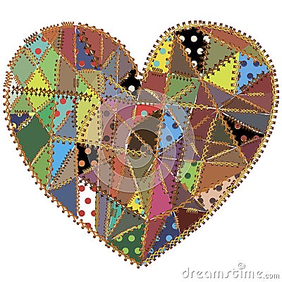 Patchwork heart Vector Illustration