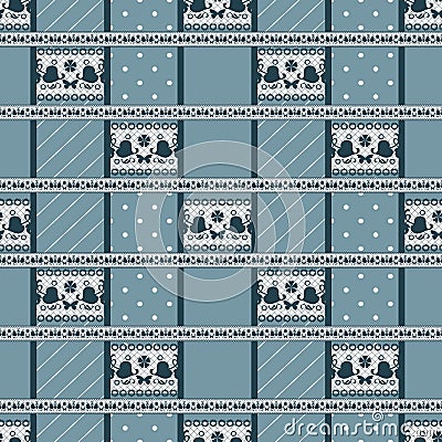 Patchwork seamless abstract pattern light blue background. Stock Photo