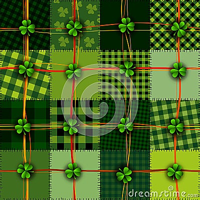 Patchwork St. Patrick Day Vector Illustration