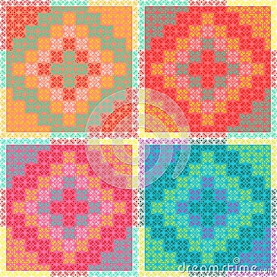 PatchworkMulticolorPattern Stock Photo
