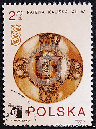 Patena kaliska XII and seal of Gnosis, series, circa 1973 Editorial Stock Photo