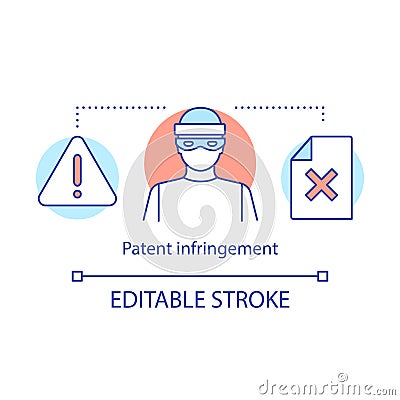 Patent infringement concept icon Vector Illustration