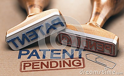Patent Pending. Intellectual Property Concept Cartoon Illustration
