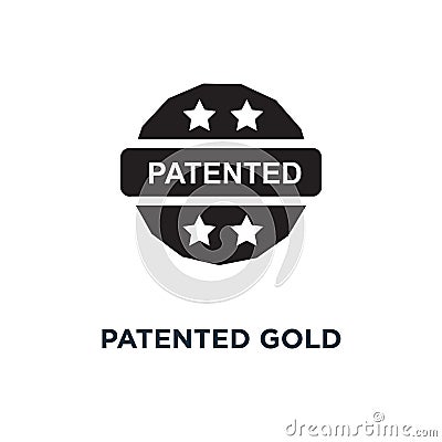 Patented gold icon. Simple element illustration. Patented gold c Vector Illustration