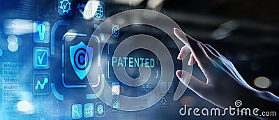 Patented Patent Copyright Law Business technology concept Stock Photo