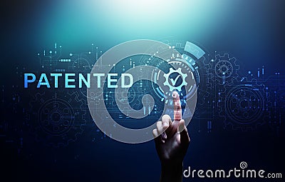 Patented. Patent copyright protection business technology concept Stock Photo