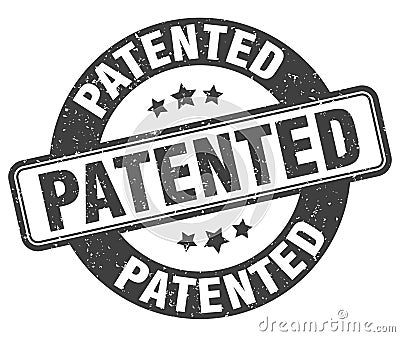 patented stamp. patented label. round grunge sign Vector Illustration