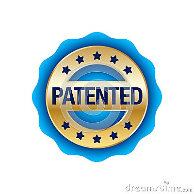 Patented vector round icon stamp badge Vector Illustration