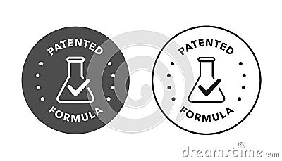 Patented vector round icon stamp badge Vector Illustration