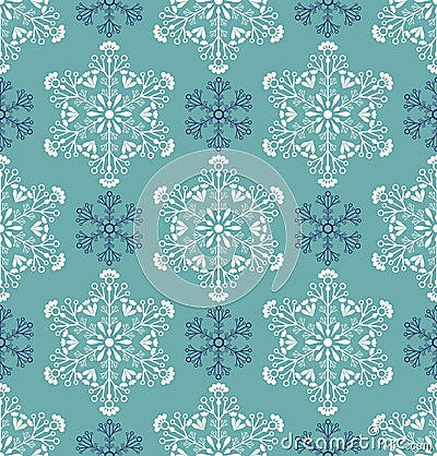 Paterm with abstract snowflakes Vector Illustration