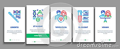 Paternity Test Dna Onboarding Elements Icons Set Vector Vector Illustration