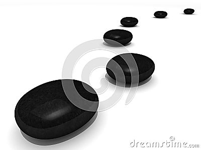 Path of black spa stones Stock Photo