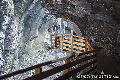 Path inside Liechtensteinklamm in the Austrian Alps Editorial Stock Photo