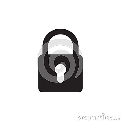 Padlock icon vector illustration black and white Vector Illustration