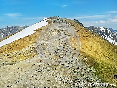 Path on the mountain top Stock Photo