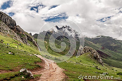 The path in mountain in Zizhu temple scenic spot Stock Photo