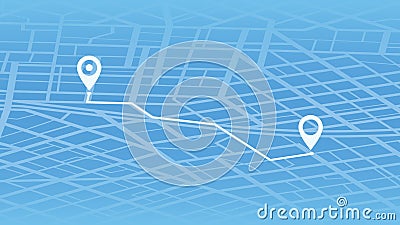 The path from a point to the intended goal, destinations, signs. roads throughout map. Navigation mapping technology for Stock Photo