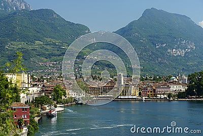 Path of Ponale on the Garda lake, Trentino, Italy Stock Photo