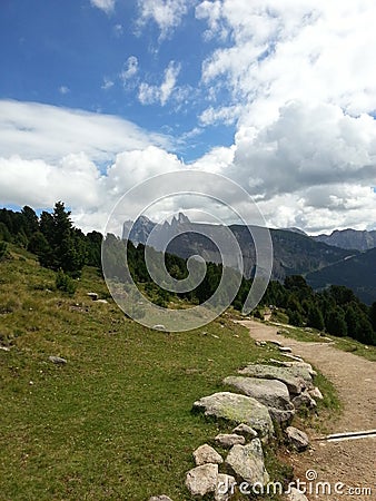 Path in Resciesa mountain Stock Photo