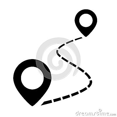 Path route vector icon Vector Illustration