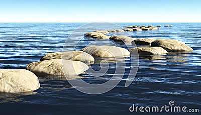 Path of stones on the water Stock Photo