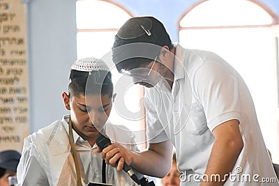 Path to Manhood. A Safed boy in Bar Mitzvah Editorial Stock Photo