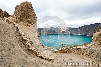 Path to Quilotoa crater lake, Ecuador Stock Photo