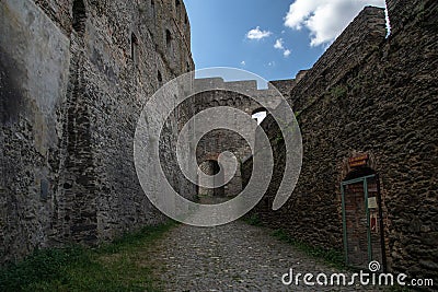 Path to the ruin castle Rheinfels Stock Photo