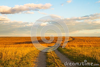 Path on Wah`Kon-Tah Prairie Stock Photo