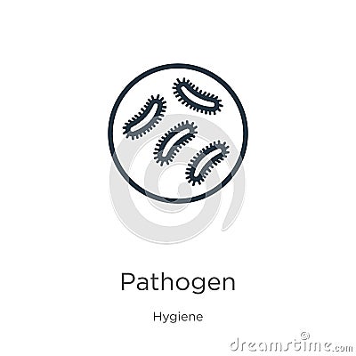 Pathogen icon. Thin linear pathogen outline icon isolated on white background from hygiene collection. Line vector pathogen sign, Vector Illustration