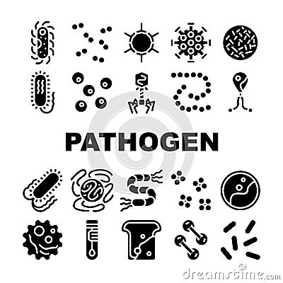 Pathogen Virus Disease Collection Icons Set Vector Vector Illustration