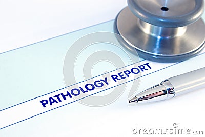 Pathology report Stock Photo