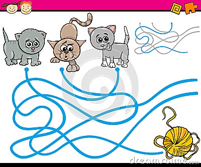 Paths or maze cartoon game Vector Illustration