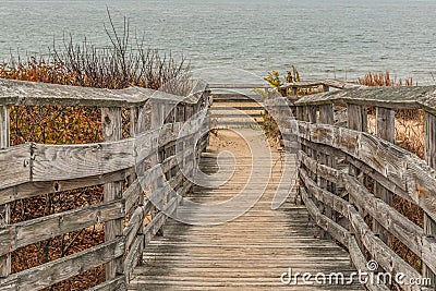 Pathway for Access to Beach at First Landing State Park Stock Photo