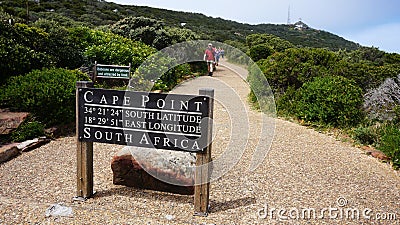 Pathway in the cape town leading to Cape point lighthouse Editorial Stock Photo