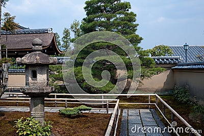 Pathway in a formal Japanese garden Stock Photo