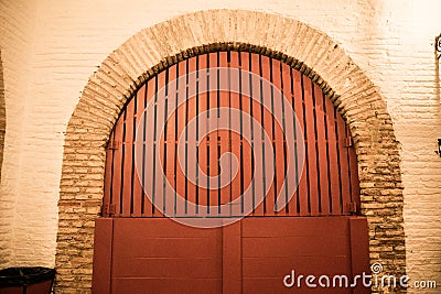 The pathway inside the bullring in Seville, Spain, Europe Stock Photo