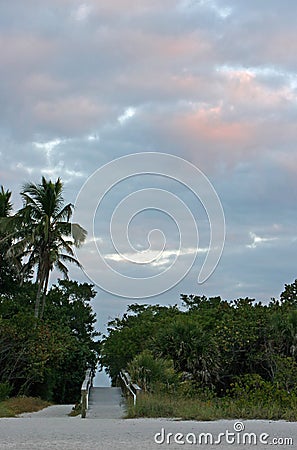 Pathway Leading To From Beach Stock Photo