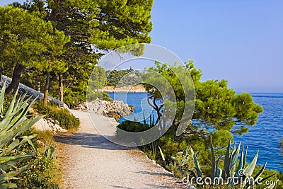 Pathway at Makarska, Croatia Stock Photo