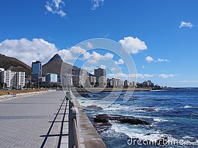 Pathway beside the sea in Cape Town, South Africa. Editorial Stock Photo