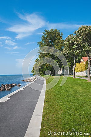 Pathway by the sea in Visby, Sweden Stock Photo