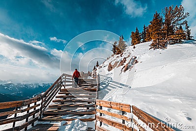 On the pathway, Sulphur mountain at Banff, Canada Stock Photo