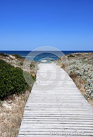 Pathway to the sea Stock Photo