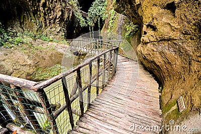 Pathway Wooden Footbridge , digitally created photo image Stock Photo