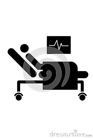 Patient bed icon Vector Illustration